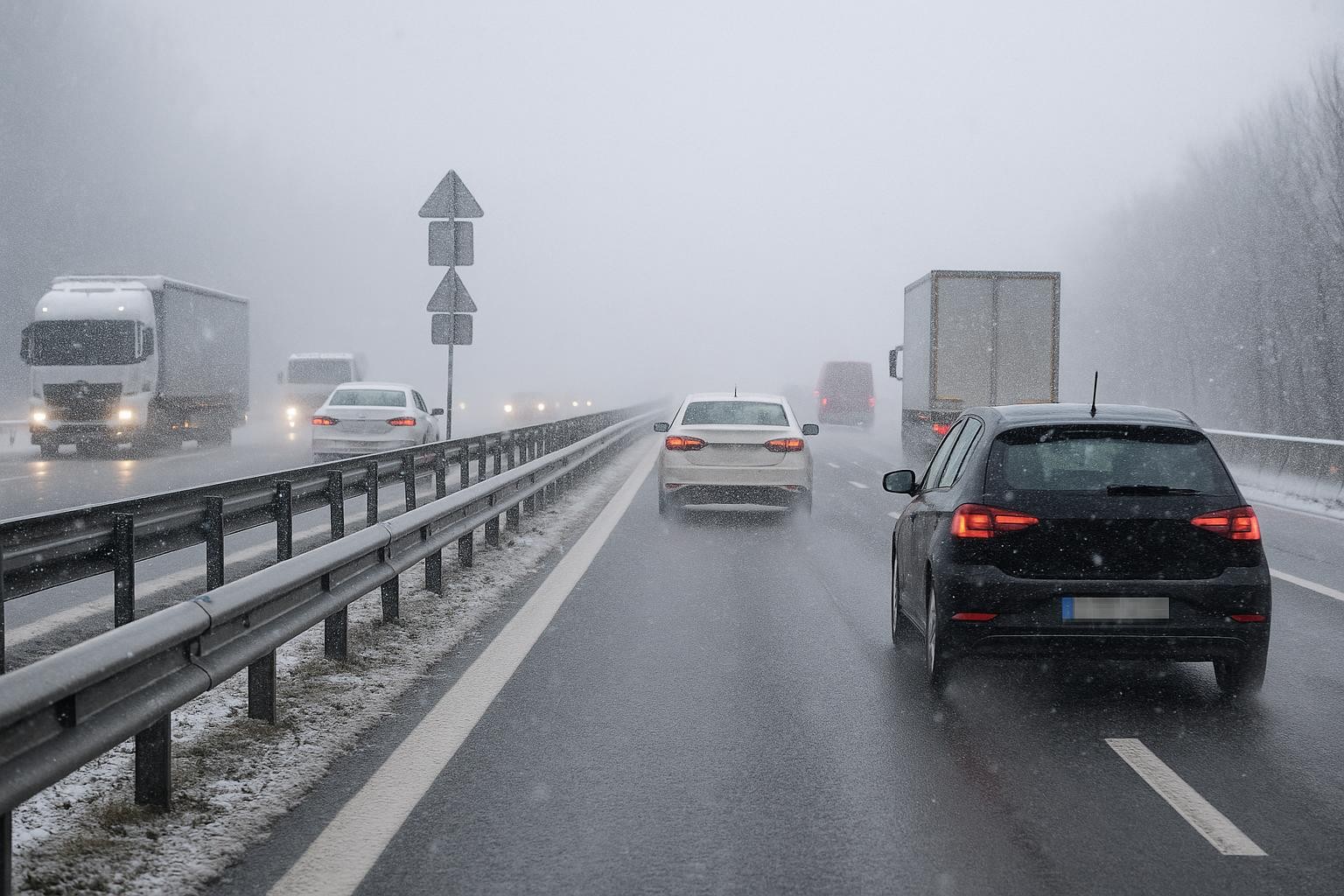 Polícia uzavrela cestu III/3061 pri Štrbe, biela tma komplikuje jazdu vodičom